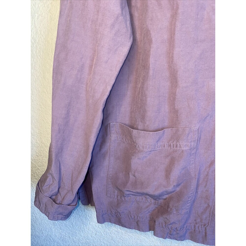 Easy Spirit Silk Linen Summer Shirt Blouse Tunic lagen cottage beach M Long flaw - Picture 3 of 15